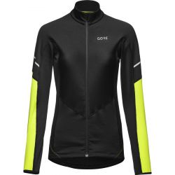 GORE M Wmn Thermo LS Zip Shirt black/neon yellow 34