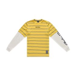 Troy Lee Designs TLD PÁNSKÝ DRES S DLOUHÝM RUKÁVEM SKYLINE FAKIE RIDE TEE STRIPE BUTTER (33226000)