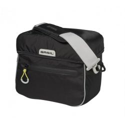 Basil MILES HANDLEBAR BAG - Čierna/limeta