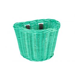 Košík predný ratanový malý so sponkami - Mint Green - ELECTRA-Mint Green