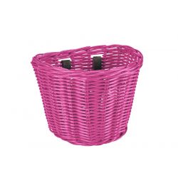 Košík predný ratanový malý so sponkami - Hot Pink - ELECTRA-Hot Pink