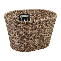 Košík predný plastový / Front Rattan Plastic Basket - Light Brown / Black - KOMPONENTY-Light Brown / Black