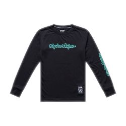 Troy Lee Designs TLD DĚTSKÝ DRES S DLOUHÝM RUKÁVEM YOUTH SKYLINE RIDE TEE SIGNATURE BLACK / REAL TEAL (38507204)