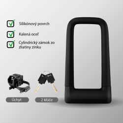 LONGUS Zámok SATINE 67x158mm U-lock + držiak čierny