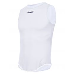 Unisex funkčné tričko bez rukávov SANTINI Lieve White - M/L
