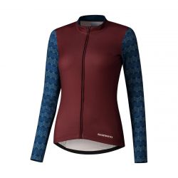SHIMANO Dres dámsky KAEDE PRINTED LONG bordový/navy /Vel:M