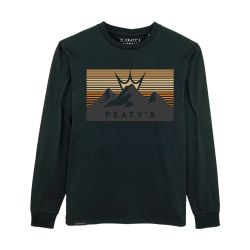 PEATYS PEATY'S PUBWEAR TRIKO S DLOUHÝM RUKÁVEM 3 PEAKS SUNSET / BLACK (PPW-24-LST-3PS-BLK)
