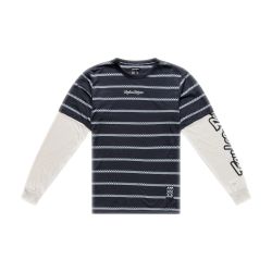 Troy Lee Designs TLD PÁNSKÝ DRES S DLOUHÝM RUKÁVEM SKYLINE FAKIE RIDE TEE STRIPE CARBON (33226001)
