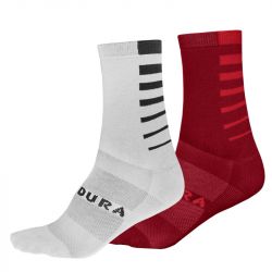 Endura CoolMaxr Stripe 2-P Socks-S-M-red